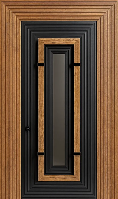 Входная дверь с большой квадратной ручкой №63