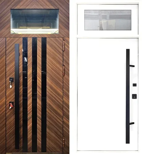 Входная дверь с окном сверху №17