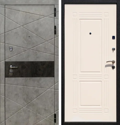 Нестандартная входная дверь бетон серый №91